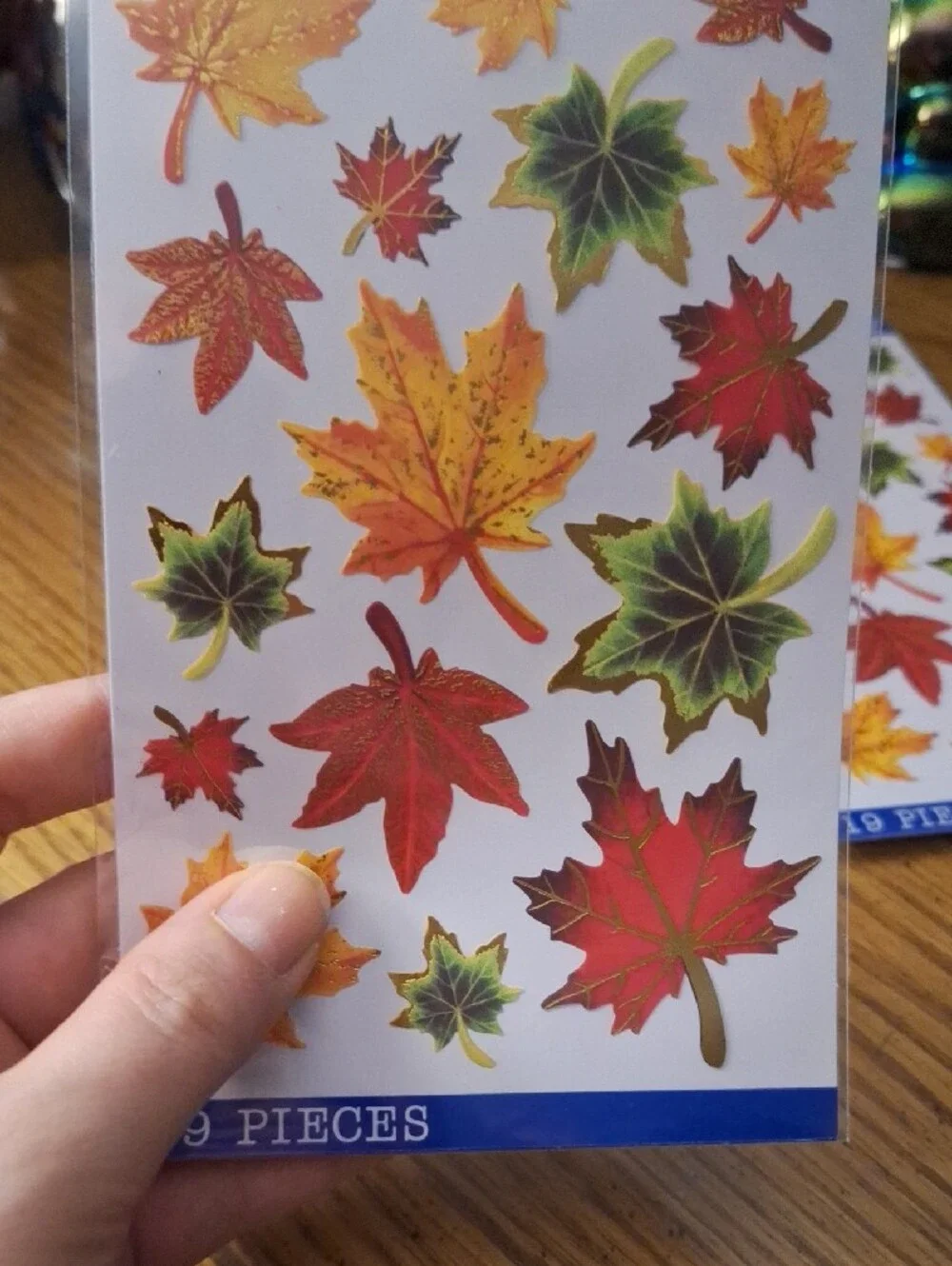 Fall Leaf Stickers - Assorted Red, Orange, Yellow Maple Leaves (2 New Packages)